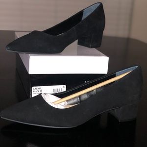 9.5 Black Suede Low Heel